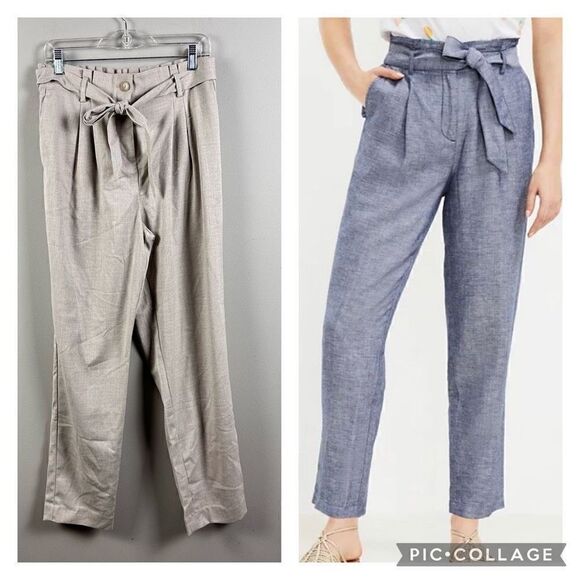 LOFT high waisted paper bag trouser tapered pants MEDIUM TALL - Picture 1 of 12